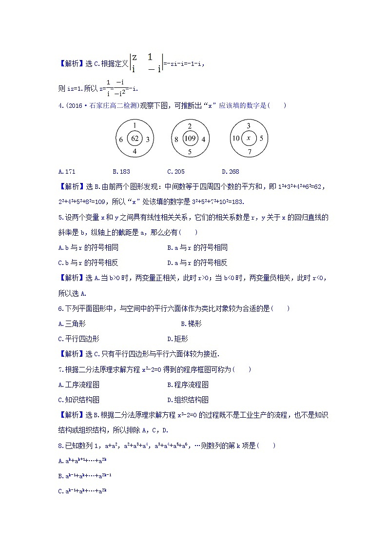 高中数学人教版选修1-2_综合质量评估 Word版含答案 试卷03