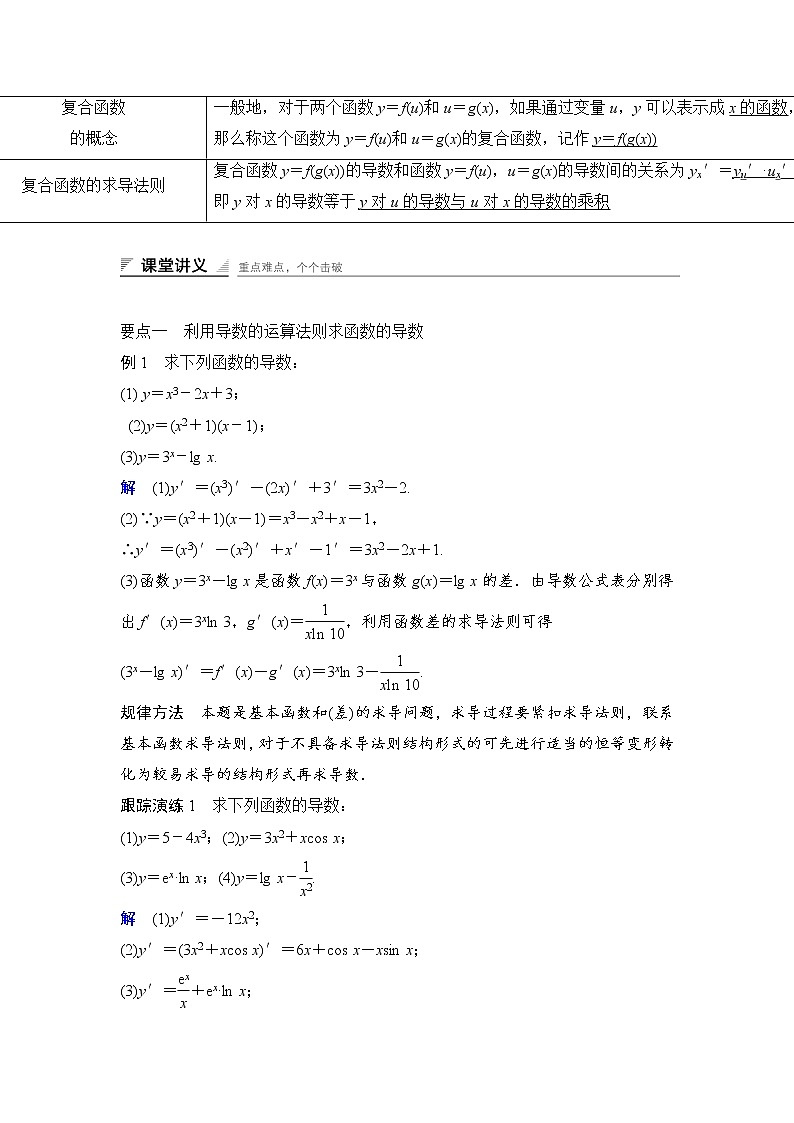高中数学人教A版选修2-2（课时训练）：1.2　导数的计算1.2.2（二） Word版含答案02
