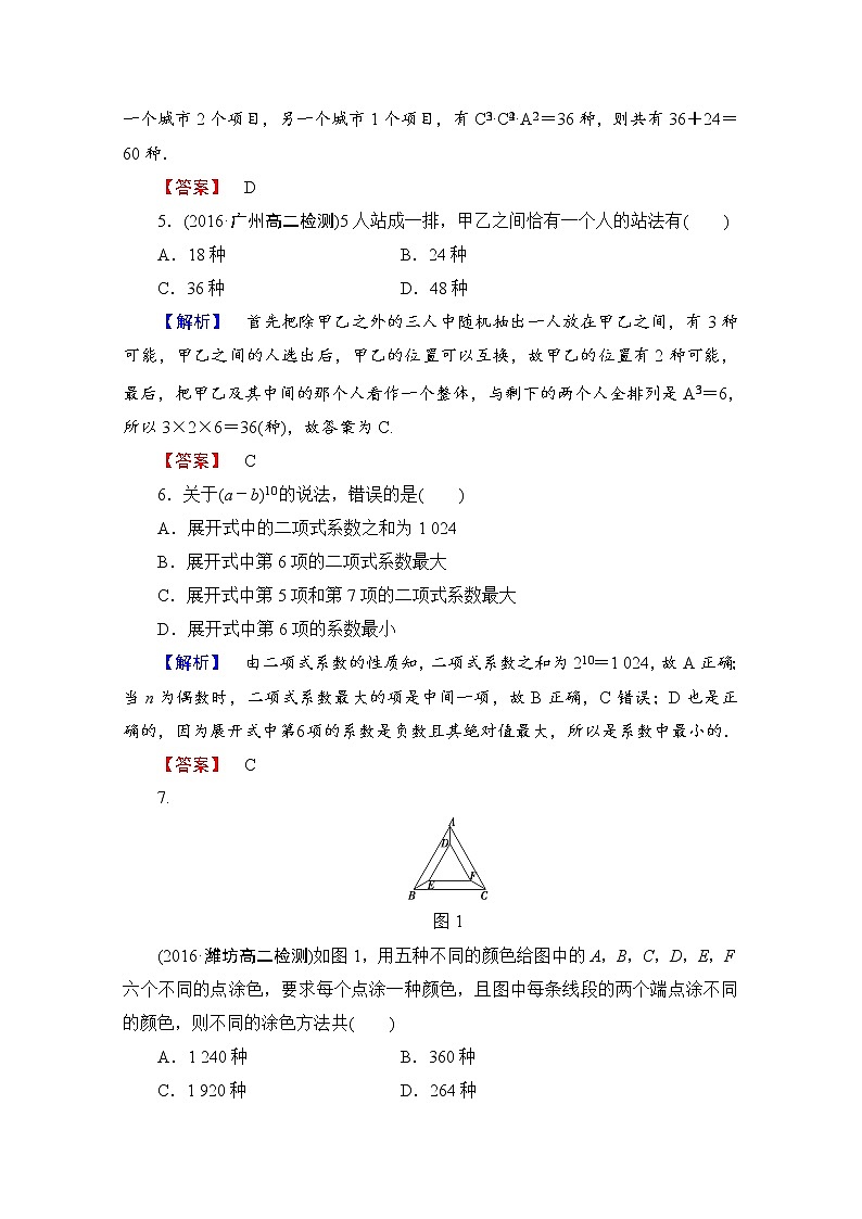 高中数学人教A版选修2-3 章末综合测评1 Word版含答案02