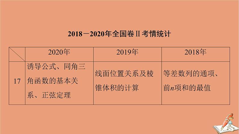 2021高考数学二轮复习板块2高考专项突破_解答题三年考情分析课件(1)07