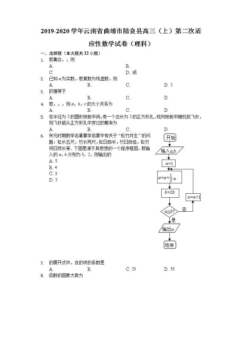 云南省陆良县2020届高三上学期第二次适应性考试数学（理）试题 Word版含解析01