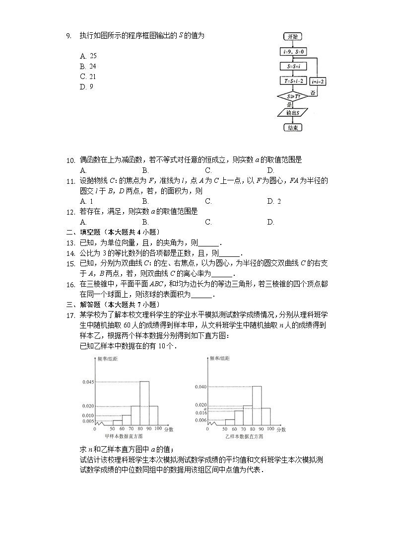 云南省昆明市第一中学2020届高三上学期第一次摸底测试数学（理）试题 Word版含解析02
