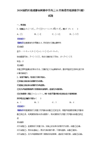 2020届四川省成都市树德中学高三11月阶段性检测数学（理）试题（解析版）