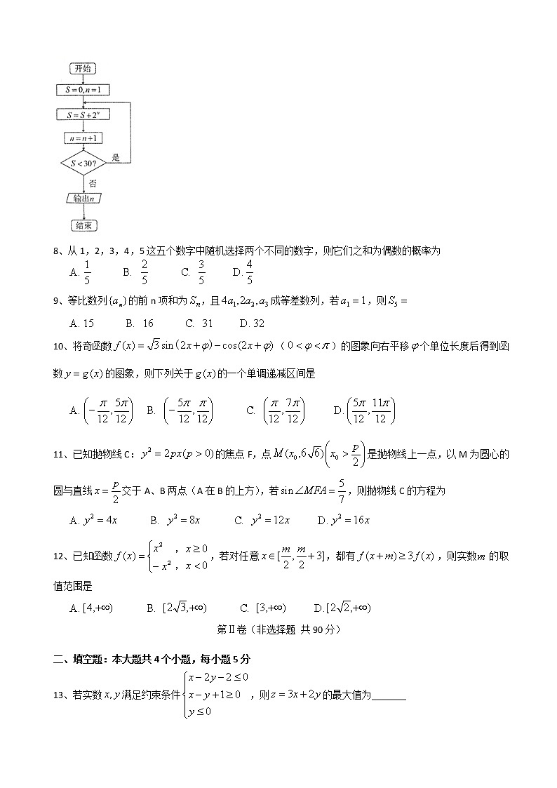 2020届新疆乌鲁木齐市高三第一次诊断性测试数学理试题02