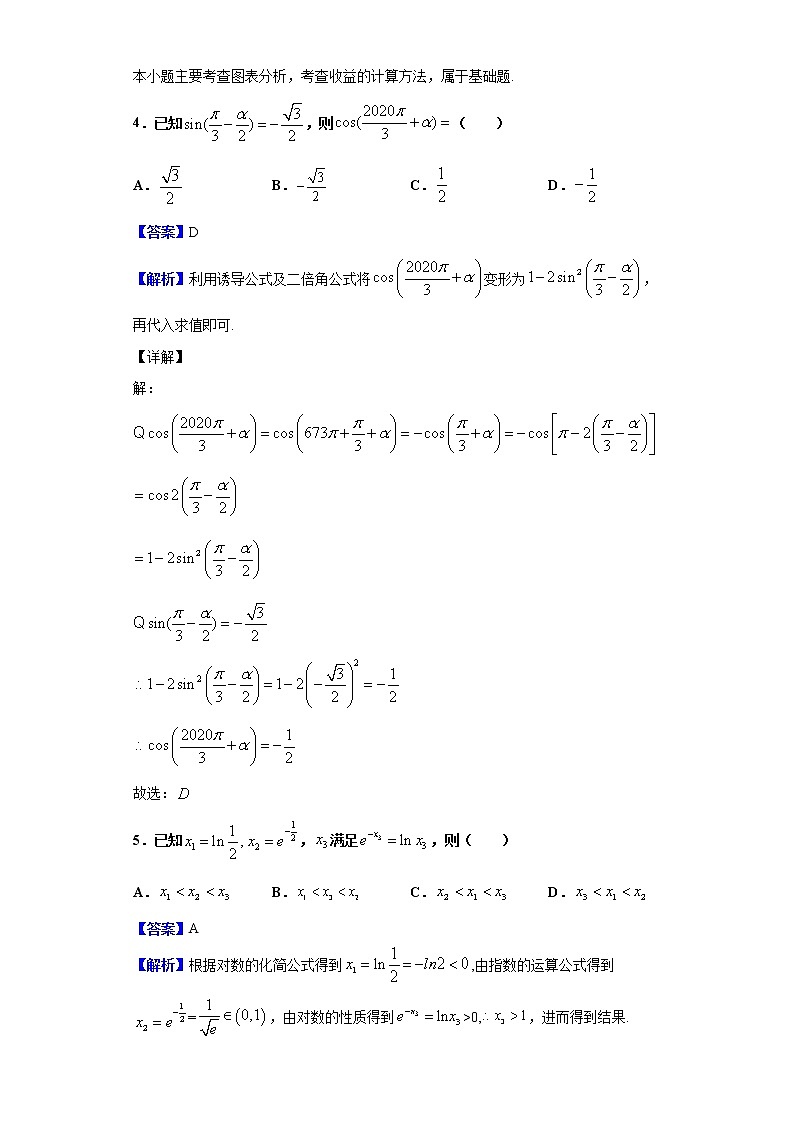 2020届湖南省衡阳市第八中学高三上学期第六次月考数学（理）试题（解析版）03