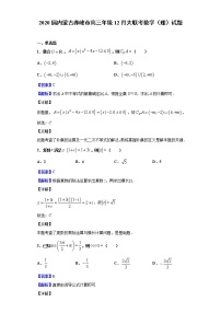 2020届内蒙古赤峰市高三年级12月大联考数学（理）试题（解析版）