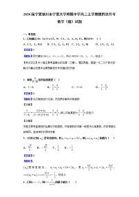 2020届宁夏银川市宁夏大学附属中学高三上学期第四次月考数学（理）试题（解析版）