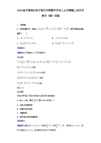 2020届宁夏银川市宁夏大学附属中学高三上学期第三次月考数学（理）试题（解析版）
