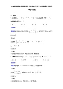 2020届安徽省合肥市肥东县高级中学高三1月调研考试数学（理）试题（解析版）