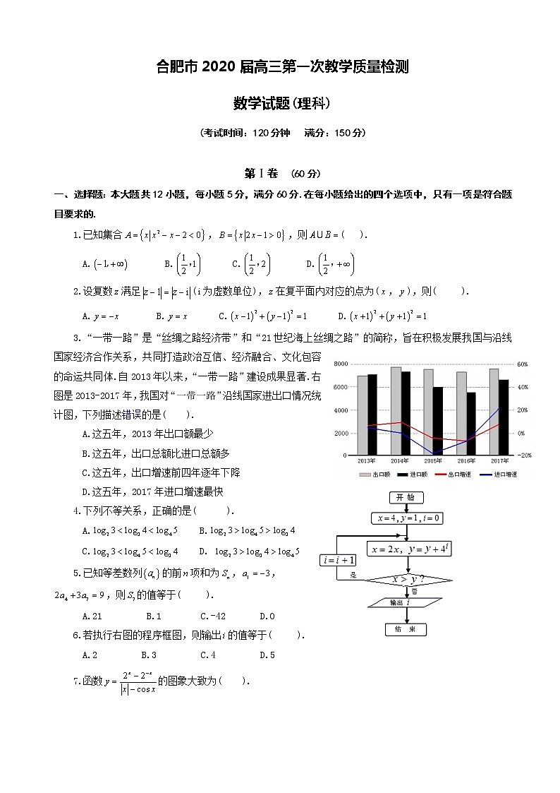 2020届安徽省合肥市高三第一次教学质量检测数学（理）试题01