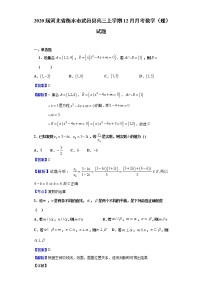 2020届河北省衡水市武邑县高三上学期12月月考数学（理）试题（解析版）