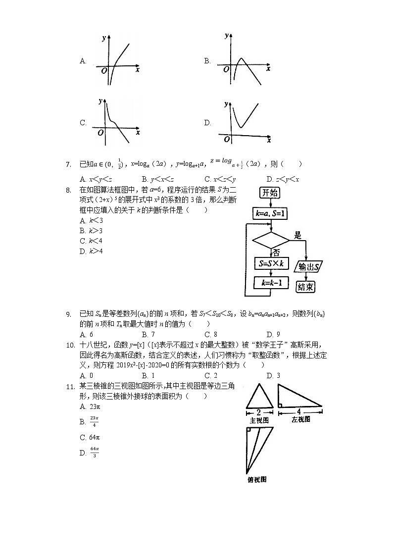 2020届河南省南阳市高三（上）期末数学试卷（理科）02