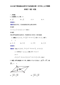2020届宁夏回族自治区中卫市海原县第一中学高三上学期期末数学（理）试题（解析版）