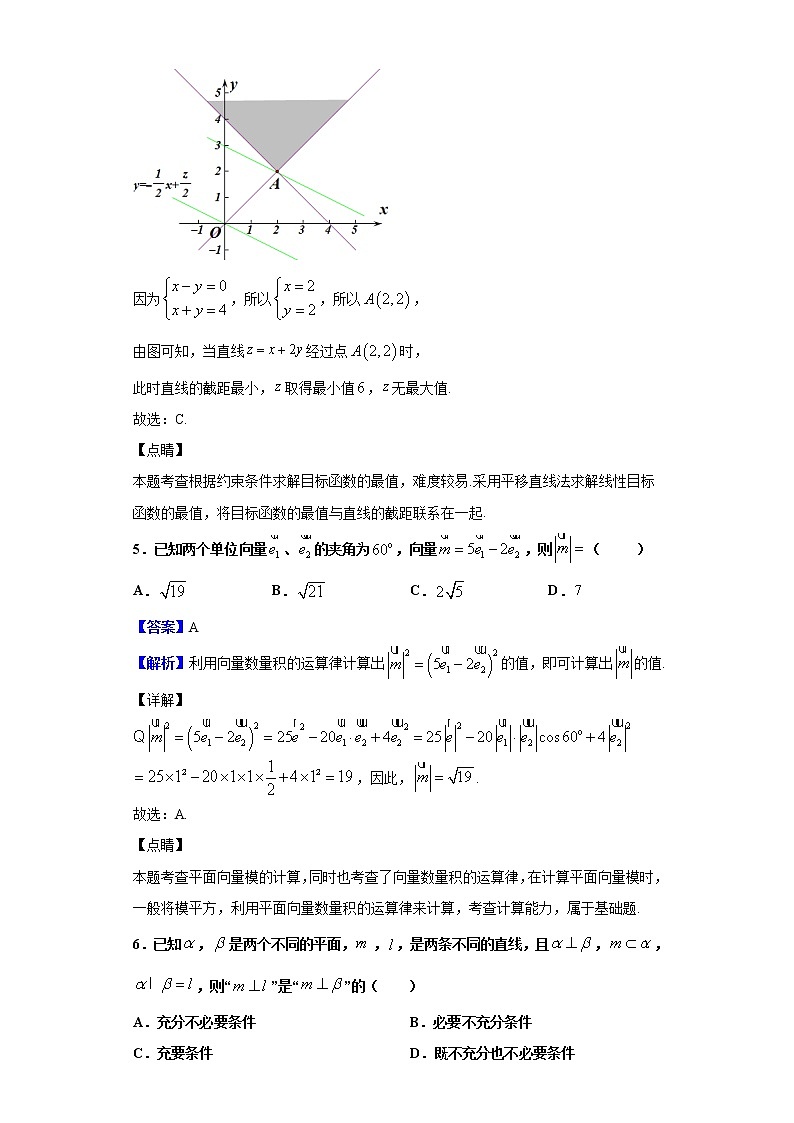 2020届陕西省商洛市考试高三上学期期末教学质量检测数学（理）试题（解析版）03