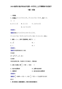 2020届四川省泸州市泸县第一中学高三上学期期末考试数学（理）试题（解析版）
