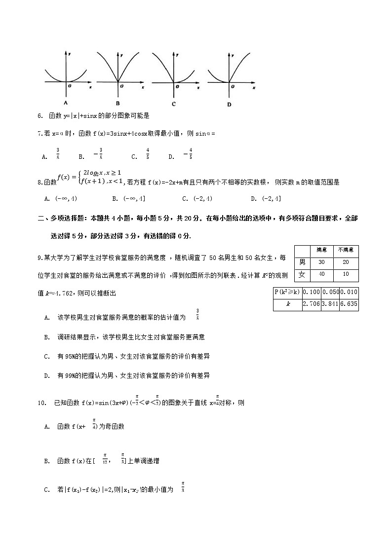 2020届山东省烟台市高三上学期期末考试数学试题02