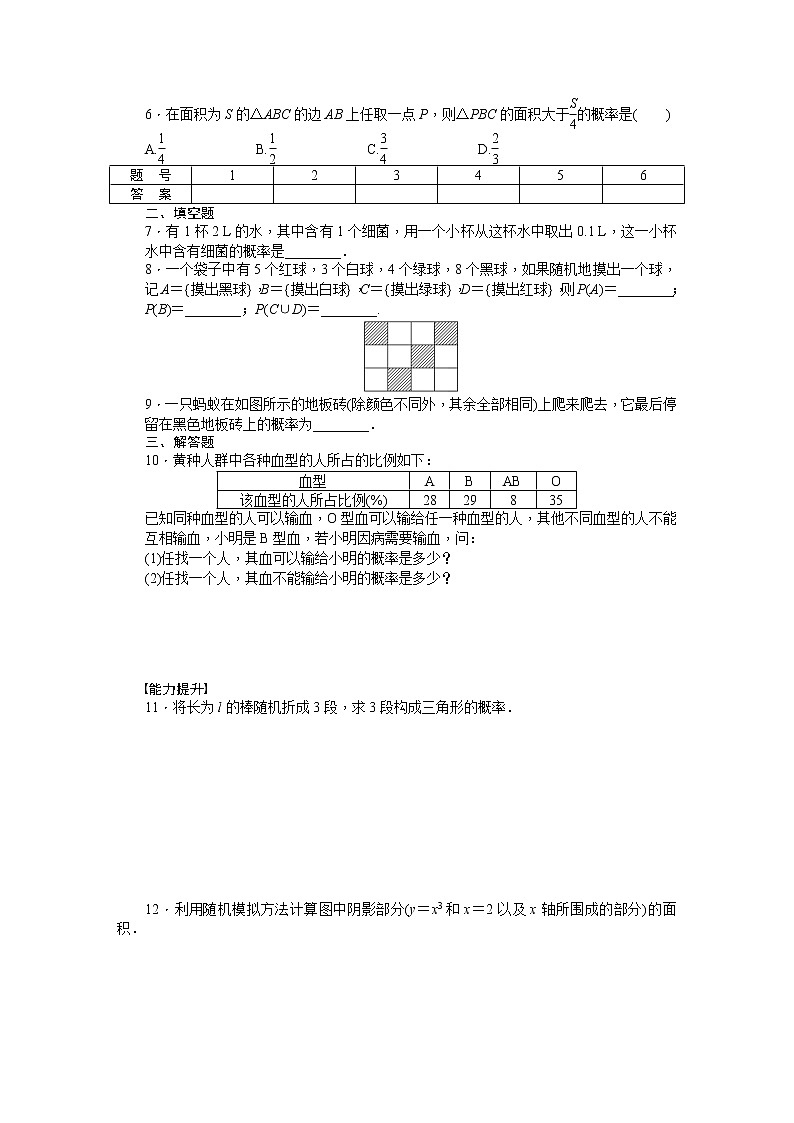 高中数学人教版必修三第三章 概率 章末复习课 试卷02