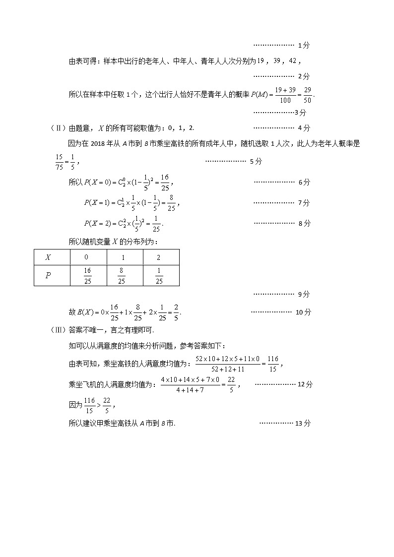 2020届北京市西城区高三上学期期末考试数学试题 PDF版02