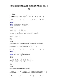 2020届福建省宁德市高三第一次质量检查试题数学（文）试题（解析版）