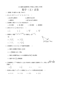 2020届湖北省宜昌市第二中学高三上学期10月月考数学（文）试卷