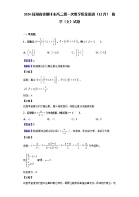 2020届湖南省郴州市高三第一次教学质量监测（12月） 数学（文）试题（解析版）