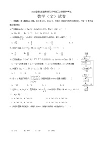 2020届湖北省宜昌市第二中学高三上学期期中考试数学（文）试卷