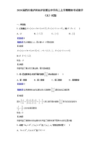 2020届四川省泸州市泸县第五中学高三上学期期末考试数学（文）试题（解析版）
