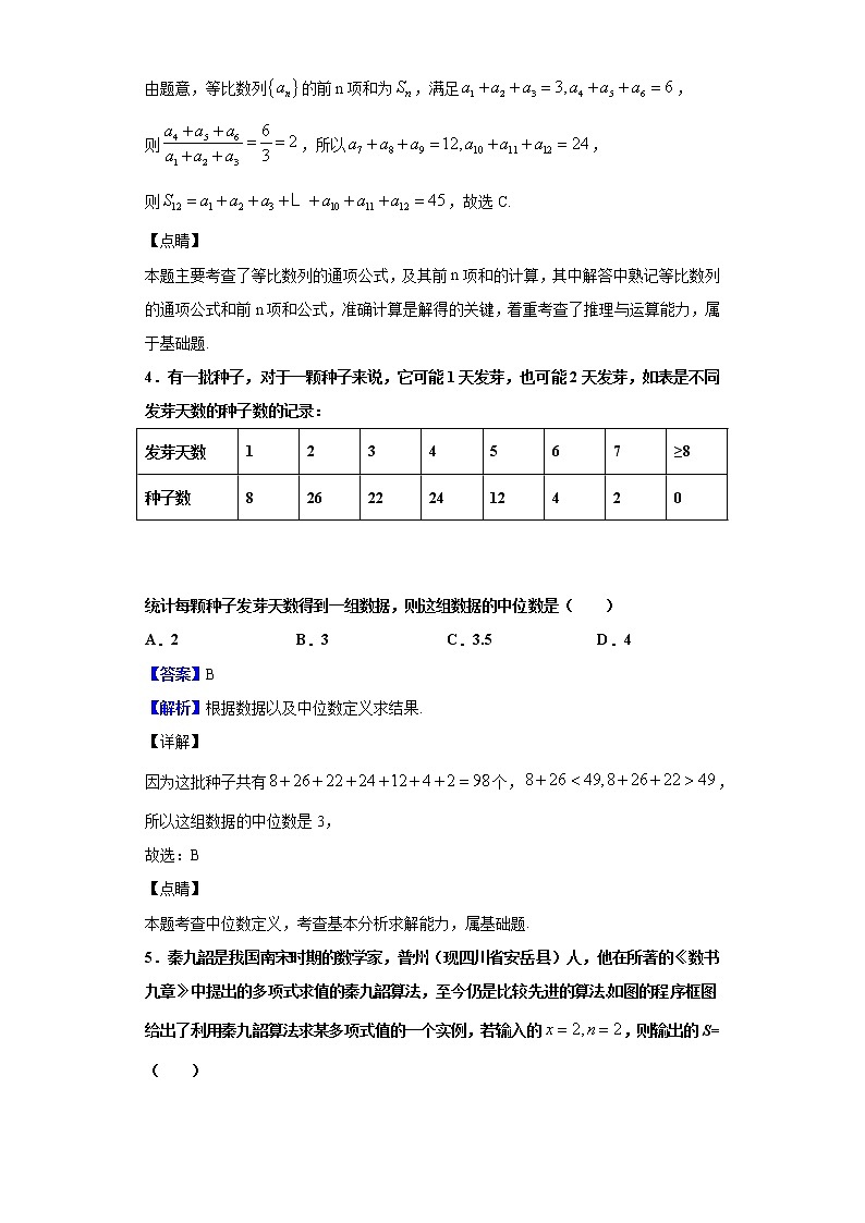 2020届四川省成都外国语学校高三12月月考数学（文）试题（解析版）第2页