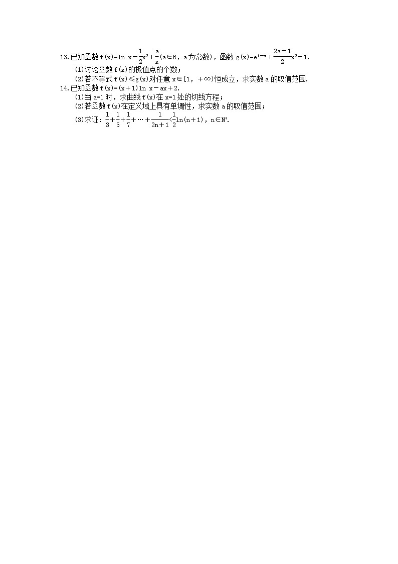 高考数学二轮复习练习：专题限时集训15《导数的应用》（含答案详解）02