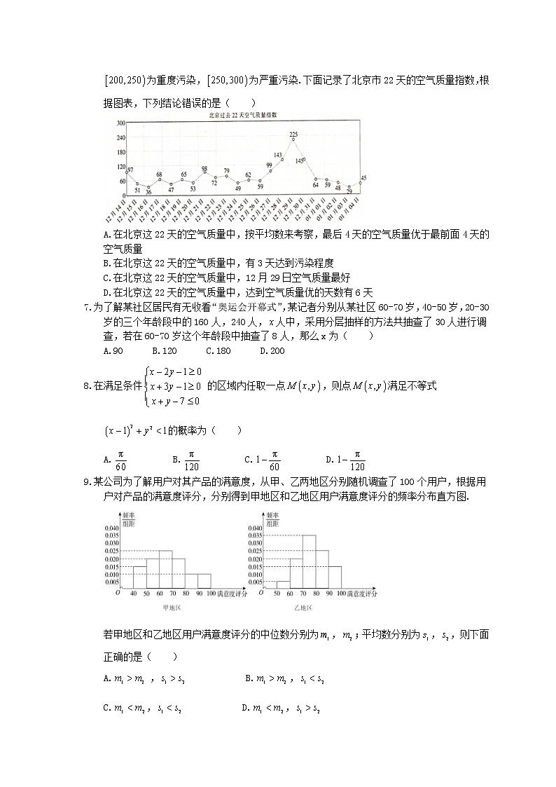 2021年高考数学二轮复习选择填空狂练12《统计与统计案例》（含答案详解）02