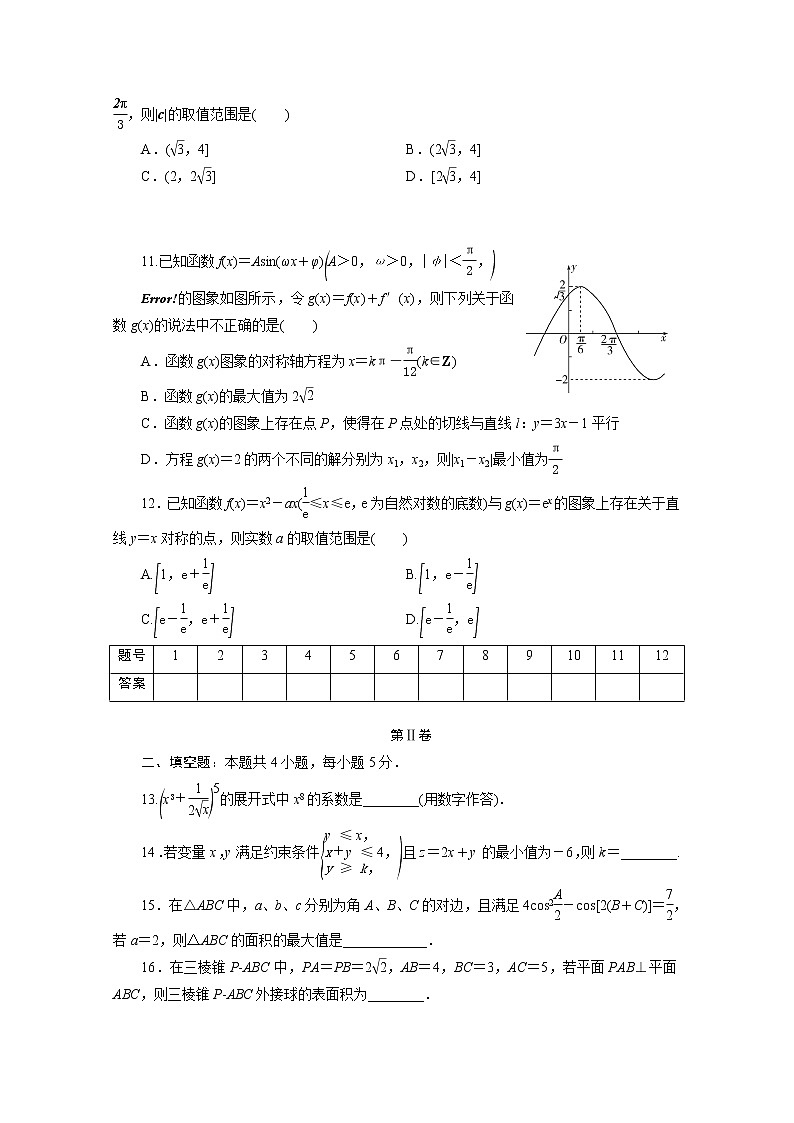 全国统考版2021届高考数学二轮复习验收仿真模拟卷六理含解析03