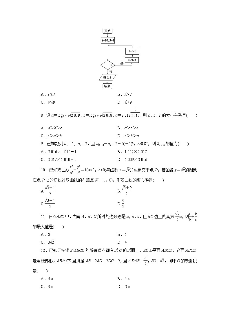 全国统考版2021届高考数学二轮复习验收仿真模拟卷二理含解析02