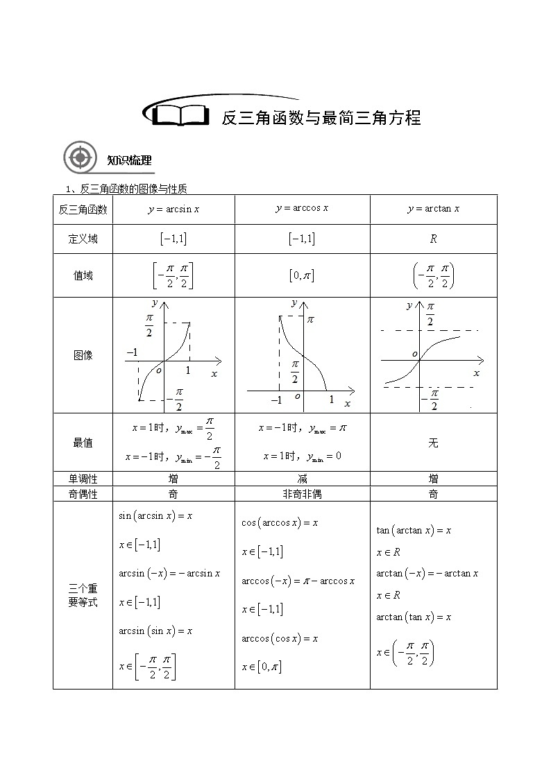 数学沪教版高一下册第六章反三角函数与最简三角方程教案第2页