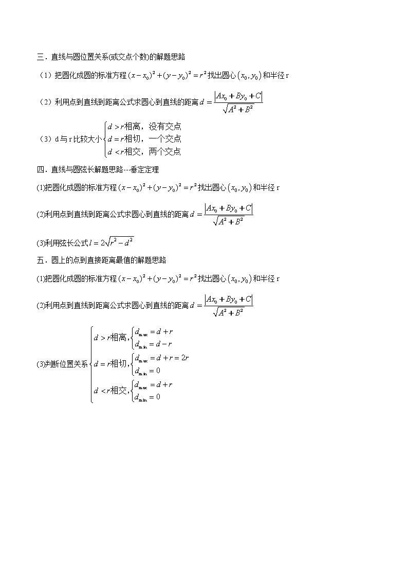 2021年高考艺术生数学基础复习 考点42 圆的方程（学生版） 教案02
