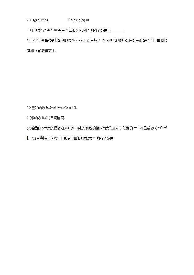 2021届高三数学（文）一轮复习夯基提能作业本：第三章 导数及其应用 第二节 导数与函数的单调性.docx Word版含解析第3页