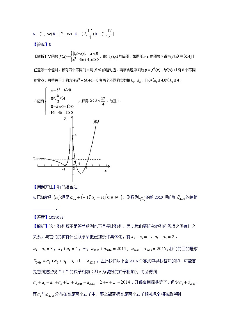 高三二轮复习精品数学 方法二 填空题的解法 强化训练 word版含解析第2页