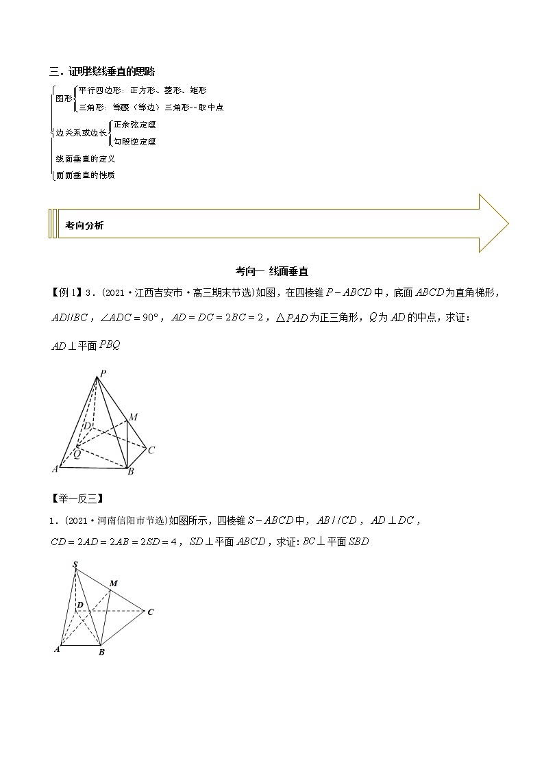 2021年高考艺术生数学基础复习 考点24 空间几何中的垂直（学生版）第2页