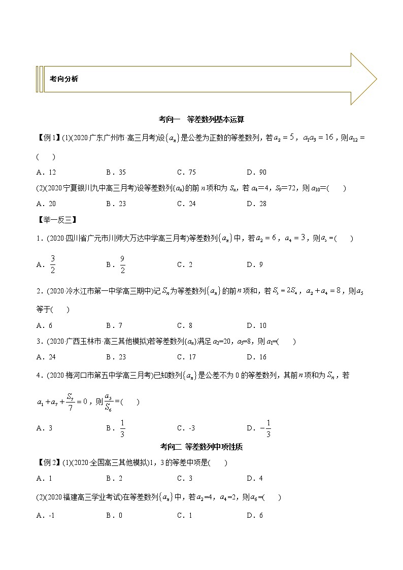 2021年高考艺术生数学基础复习 考点13 等差数列（学生版）第2页