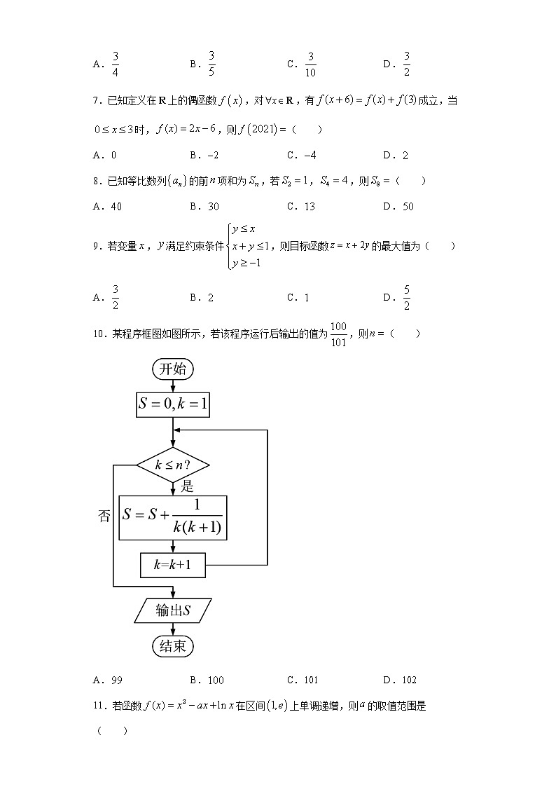 2021年高考文科数学预测押题密卷Ⅰ卷（word版 含答案）02
