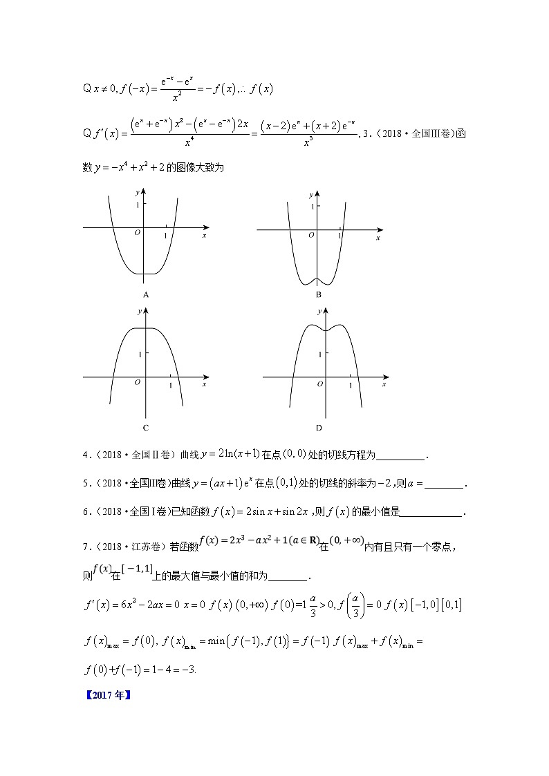 五年高考（2016-2020）高考数学（理）真题分项详解——专题03 导数及其应用03