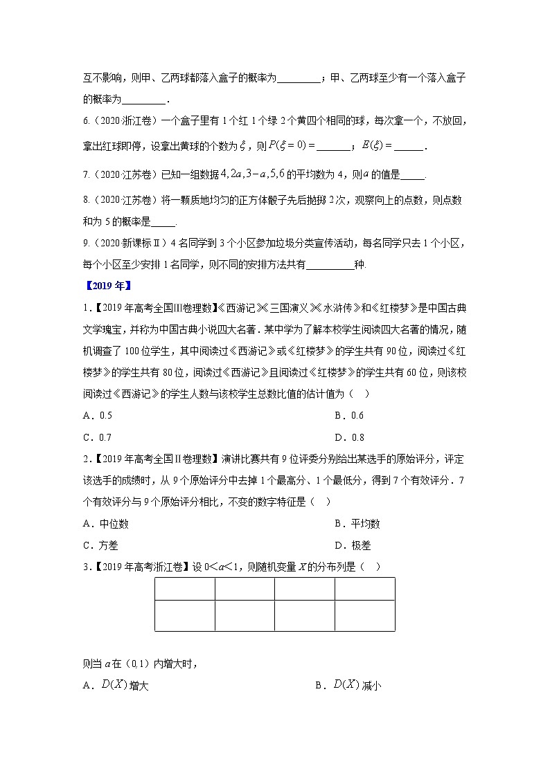 五年高考（2016-2020）高考数学（理）真题分项详解——专题10 概率与统计02