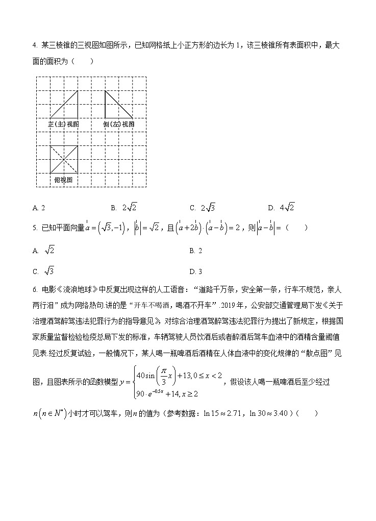 安徽省“五校联盟”2021届高三下学期第二次联考理科数学（含答案） 试卷02