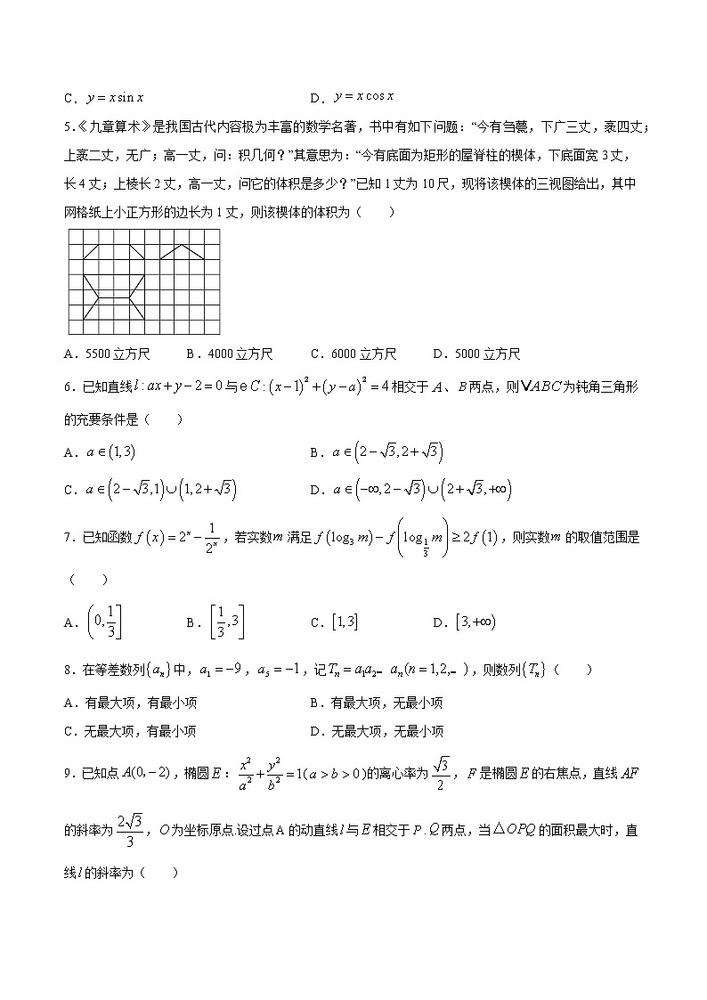 《2021年全国普通高等院校统一招生考试数学试卷(终极押题卷)》(浙江卷)（含解析）02