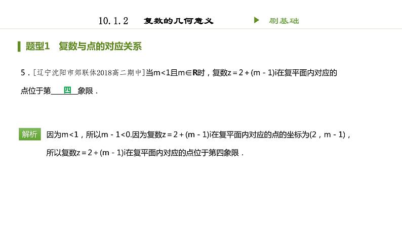 人教B版（2019）高中数学必修第四册 第十章复数10.1.2复数的几何意义 同步刷题 课件（共14张PPT）05