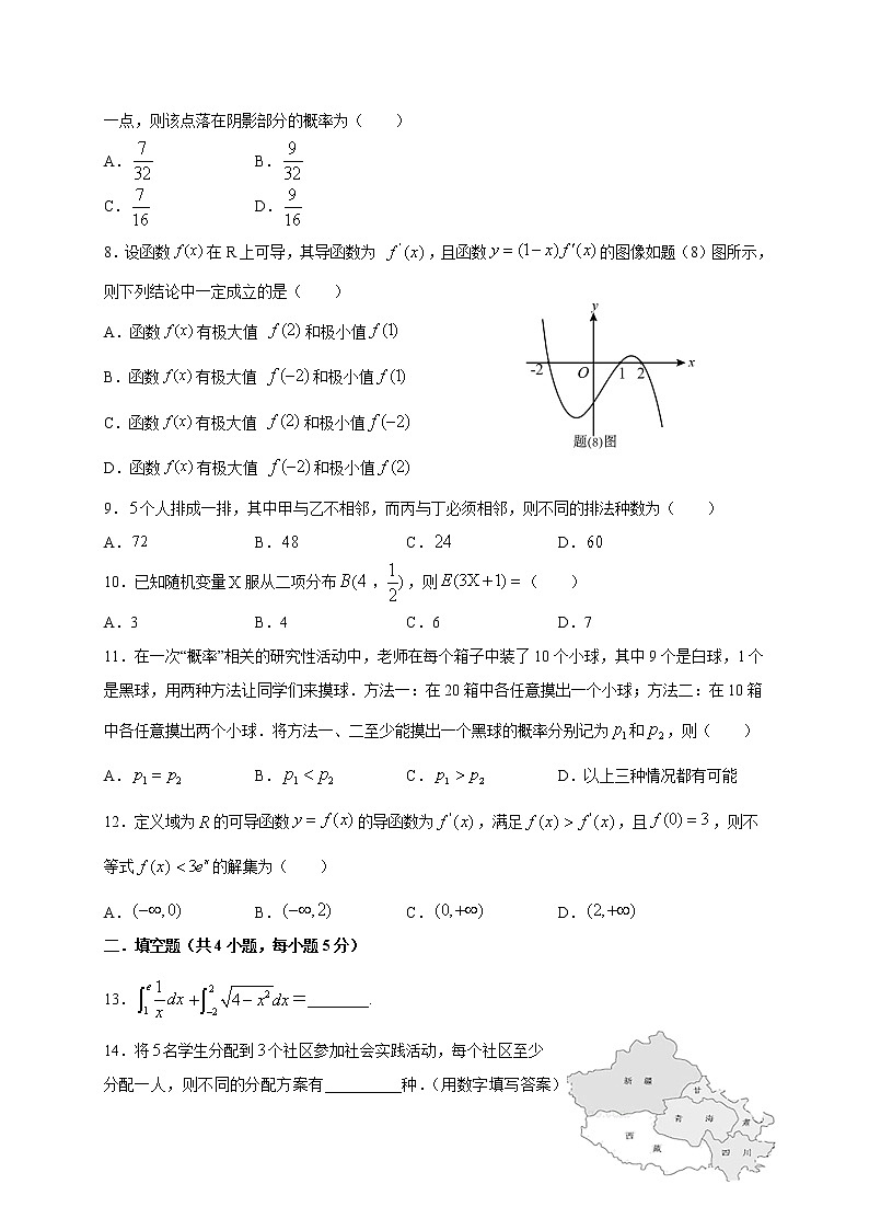 甘肃省白银市靖远县2020-2021学年高二下学期期中考试数学（理）试题（word版 含答案）02