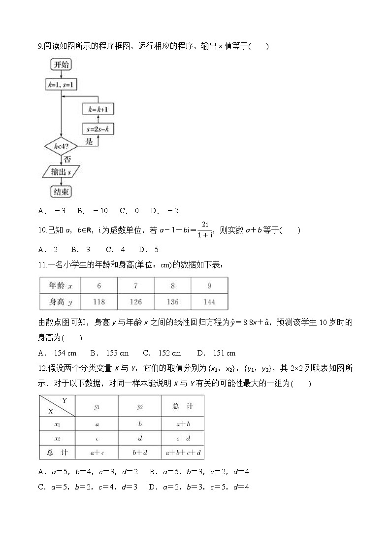 河南省周口市2020-2021学年高二下学期期中考试数学（文）试题（word版 含答案）02