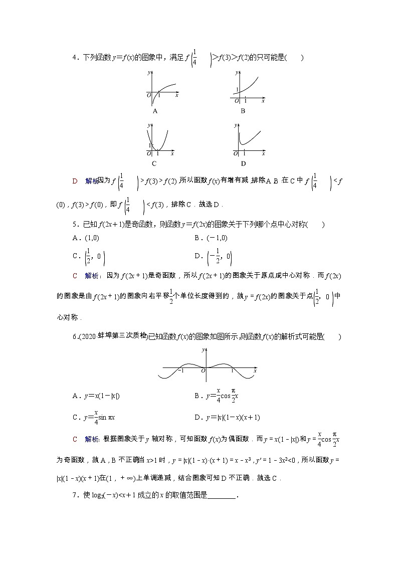 2022版新教材高考数学一轮复习课时质量评价12函数的图象含解析新人教A版 试卷02