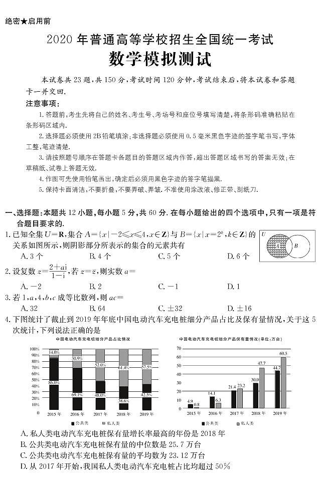 20数学模拟卷尊享版难卷1~3(理科)第1页