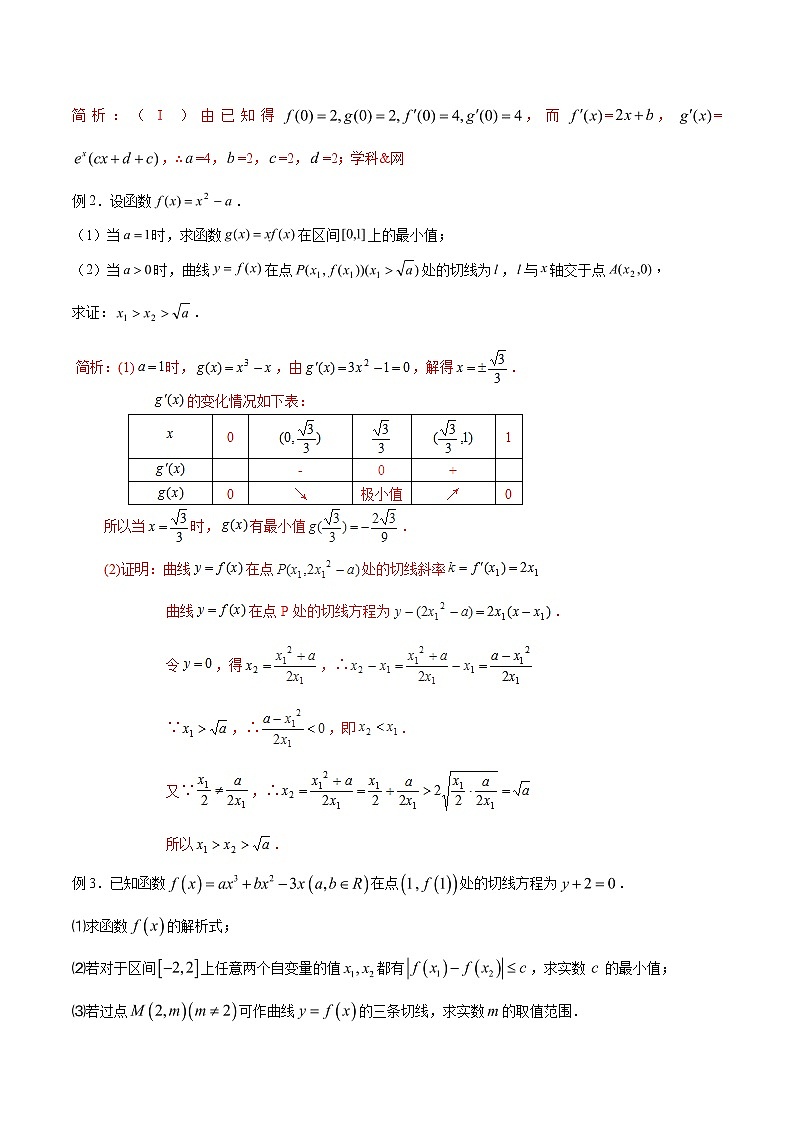 专题2.1 导数起源于切线，曲切联系需熟练-2020届高考数学压轴题讲义(解答题)（解析版）02