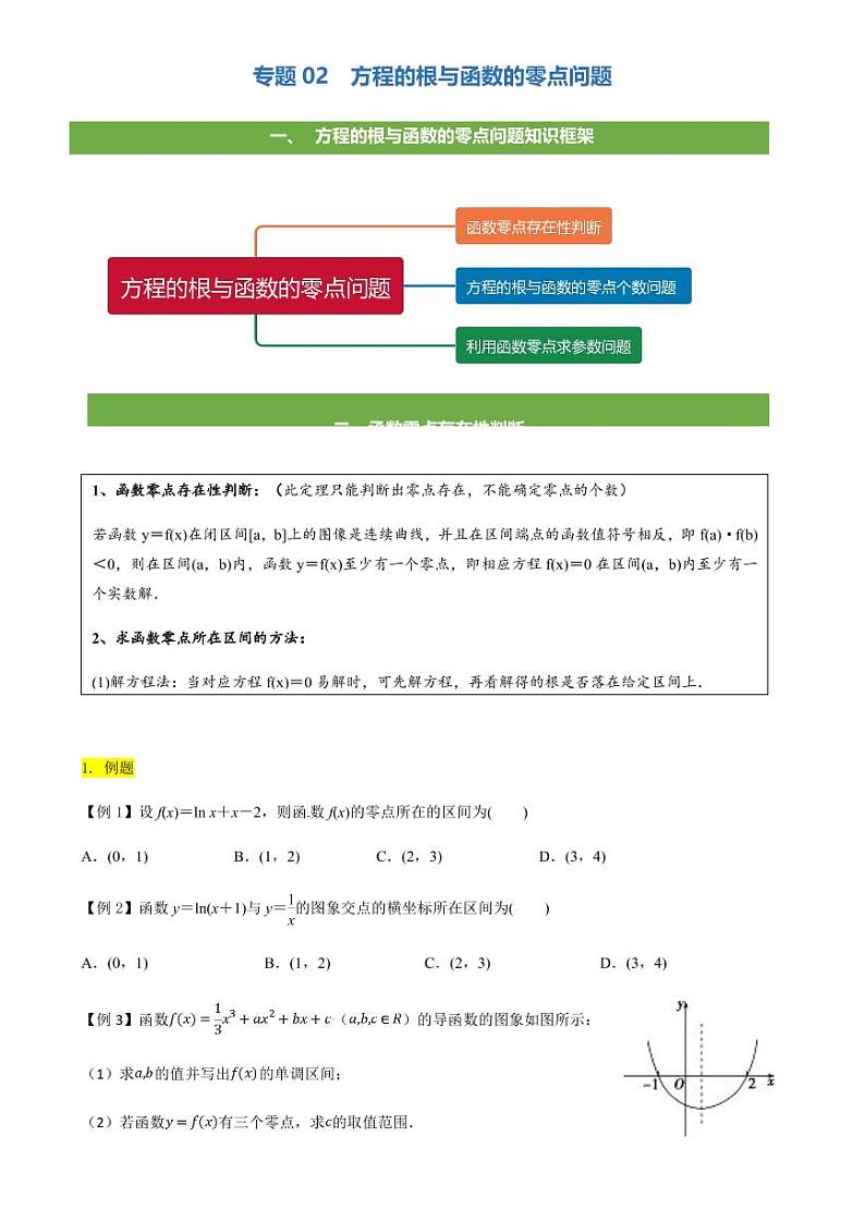 2021高考数学二轮复习专题02 方程的解与函数的零点问题(学生版)01